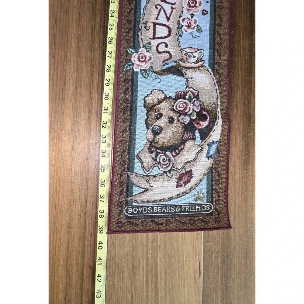 Boyds Bears‎ & Friends Best Friends Woven Tapestry Wall Hanging Banner 39x8.5